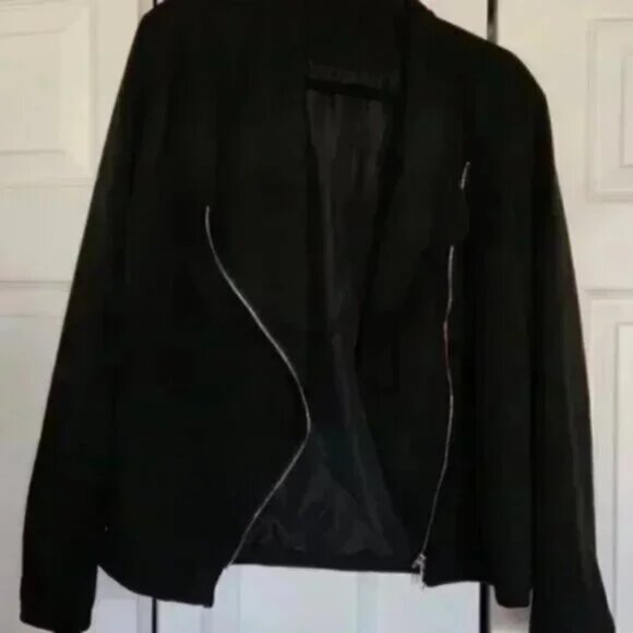 NEW Black Jacket Fall / Winter Fashion Clothes Size XL Extra Large Cropped Coat - Picture 5 of 6